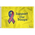 thumbnail image 1 of AGAS Support our Troops Flag - 2x3 Ft - Printed Single Sided 200D Nylon Canvas Header Two Brass Grommets Indoor/Outdoor Yellow Ribbon Flag., 1 of 1