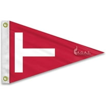 AGAS Tag Pennant - 12 x 18 Inch - Printed 200D Nylon - Stitched Edges - Brass Grommets Canvas Heading - Tag International Ensign.