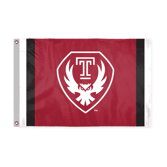 AGAS Temple Owls Logo Flag 12 x 18 inch Polyester NCAA Licensed Temple University Flag