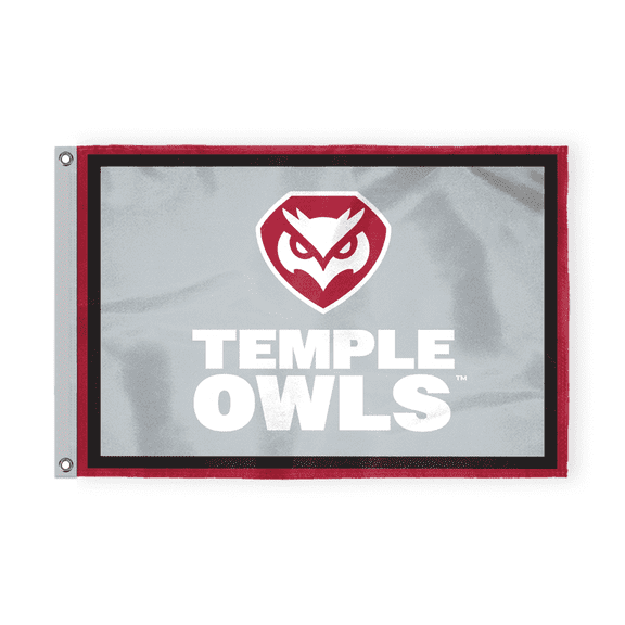 AGAS Temple Owls Wordmark Flag 3 x 5 ft Nylon NCAA Licensed Temple University Flag