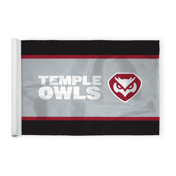 AGAS Temple Owls Wordmark Golf Flag 6 x 8 inch Nylon NCAA Licensed TU Flag w Tube