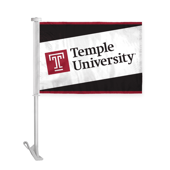 AGAS Temple University Premium Car Flag 10.5 x 15 inch NCAA Licensed Temple Owls Car Flag