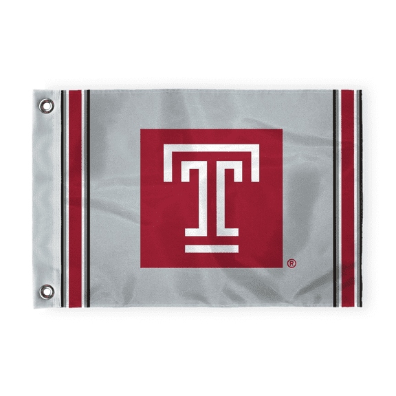 AGAS Temple University T Logo Golf Flag 14 x 20 inch Nylon Flag with Grommets Official NCAA Licensed