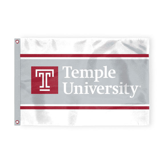 AGAS Temple University T Logo Text Flag 4 x 6 ft Nylon NCAA Licensed Temple Owls Flag