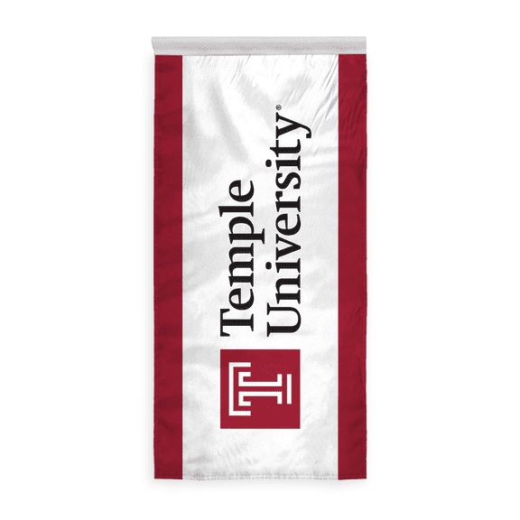 AGAS Temple University Text Vertical Banner 2 x 4 ft NCAA Licensed TU Polyester Banner