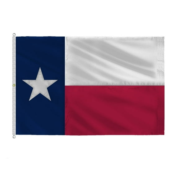 AGAS Texas State 10x15 Ft Flag - Embroidered Sewn on 200D Nylon Fabric - Canvas Header Brass Grommets Rope and Thimble Attachment - Fade Proof Sharp Colors - Sewn Stripes not Printed.