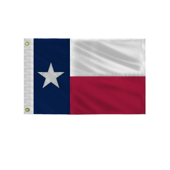 AGAS Texas State 12x18 Inch Flag - Embroidered Sewn on Heavy Duty 200D Nylon Fabric - Canvas Header Brass Grommets - Fade Proof Sharp Colors -Sewn Stripes not Printed.