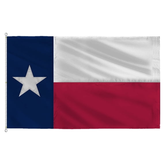 AGAS Texas State 20x30 Ft Flag - Embroidered Sewn on 200D Nylon Fabric - Canvas Header Brass Grommets Rope and Thimble Attachment - Fade Proof Sharp Colors - Sewn Stripes not Printed.