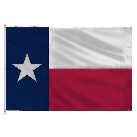 AGAS Texas State 20x38 Ft Flag - Embroidered Sewn on 200D Nylon Fabric - Canvas Header Brass Grommets Rope and Thimble Attachment - Fade Proof Sharp Colors - Sewn Stripes not Printed.