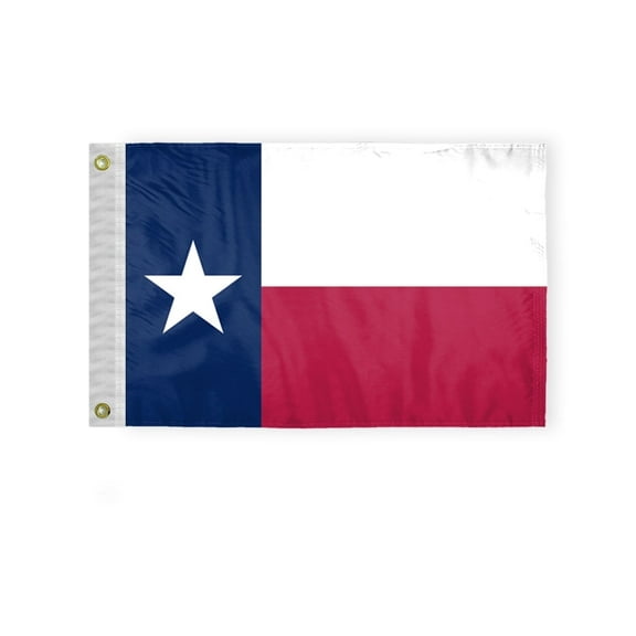 AGAS Texas State Boat Flag 12x18 Inch - Double Sided Reverse Print On Back 200D Nylon - Brass Grommets Fade Proof Vivid Colors - State of Texas Nautical Flag for Boat or Car