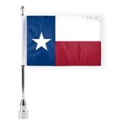AGAS Texas State Motorcycle Flag 6x9 inch - Double-Layered Printed 3-Ply Durable Knitted Polyester - 0.75 inch Sleeve - Fits on 3/8" Mount Pole (Not Included)