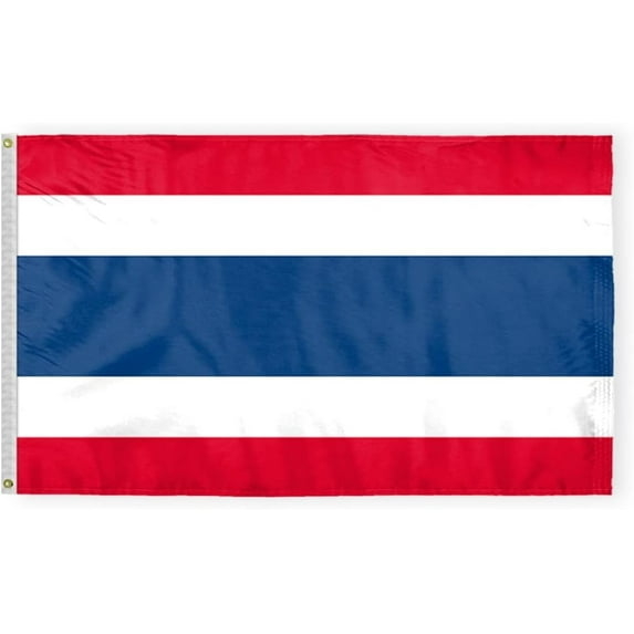 AGAS Thailand Flag 3x5 ft 200D Nylon Fabric Double Stitched Canvas Header Brass Grommets Fade Resistant & Vivid Colors Can be Hung on Flagpole Outside or Indoors on a Wall