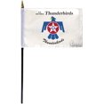 thumbnail image 1 of AGAS Thunderbirds Stick Flag - 4x6 inch - Special Military Flags - Printed Polyester - Mounted on 11" x 3/16" dia Black Plastic Pole with Gold Ball Spear Top-Handheld Flag., 1 of 1
