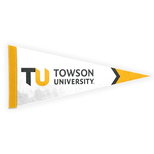 AGAS Towson University Felt Pennant 9 x 24 inch Licensed NCAA TU Logo Felt Wall Pennant