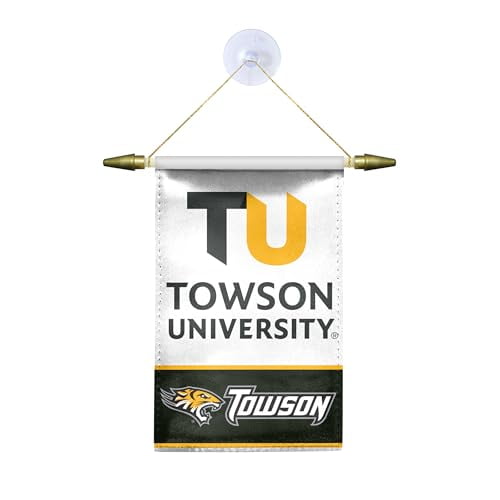AGAS Towson University Mini Banner 4 x 6 inch Licensed NCAA TU Logo Satin Hanging Banner