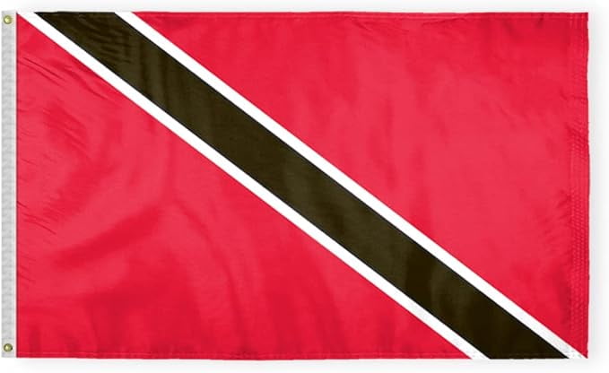 AGAS Trinidad and Tobago Flag 3x5 ft 200D Nylon Fabric Double Stitched Canvas Header Brass Grommets Fade Resistant & Vivid Colors Can be Hung on Flagpole Outside or Indoors on a Wall