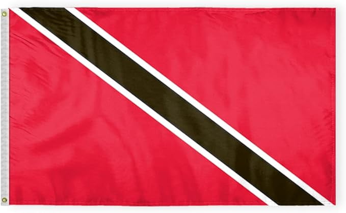 AGAS Trinidad and Tobago Flag 3x5 ft Double Stitched Hem 100% Polyester Metal Grommets Indoor Tobagonian Flag