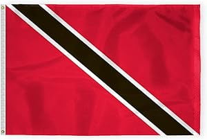 AGAS Trinidad and Tobago Flag 4x6 ft 200D Nylon 4 Needle Lock Stitched Fly Hem Never Rust Brass Grommets Canvas Header Tobagonian Flag