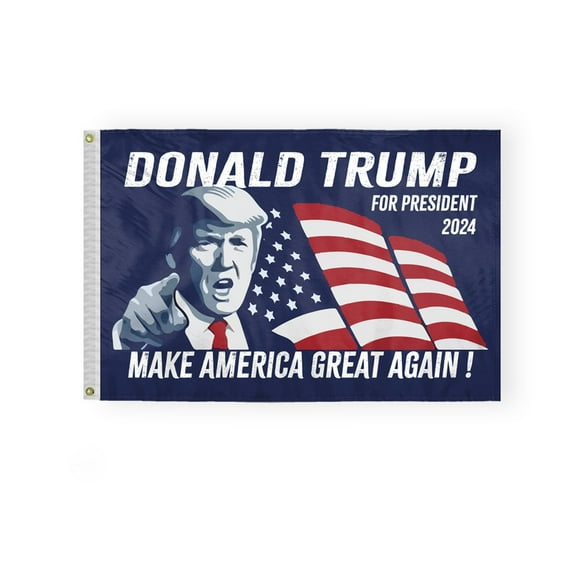 AGAS Trump 2024 Election Flag - Black Flag - 4x6 ft - 200 Denier Nylon Durable and Vibrant for Trump 2024 Support - Double-sided with reverse print on the back.