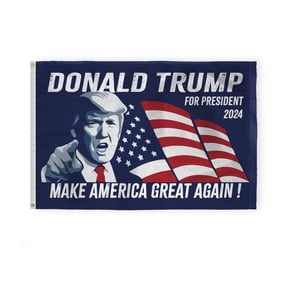 AGAS Trump 2024 Election Flag - Black Flag - 5x8 ft - 200 Denier Nylon Durable and Vibrant for Trump 2024 Support - Double-sided with reverse print on the back.