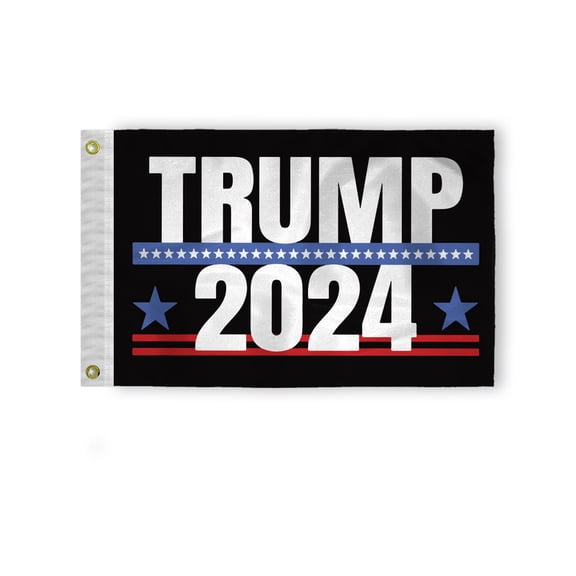 AGAS Trump 2024 Election Flag - Black and white Flag - 2x3 ft - 200 Denier Nylon Durable and Vibrant for Trump 2024 Support - Double-sided with reverse print on the back.