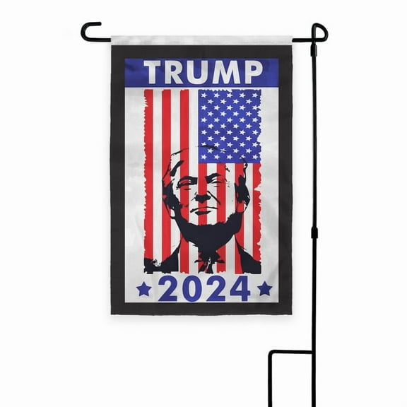 AGAS Trump Garden Flag - American flag - 12x18 Inch 200D Nylon with 12" Pole Sleeve and Double Stitching - Durable and Vibrant for Outdoor Display