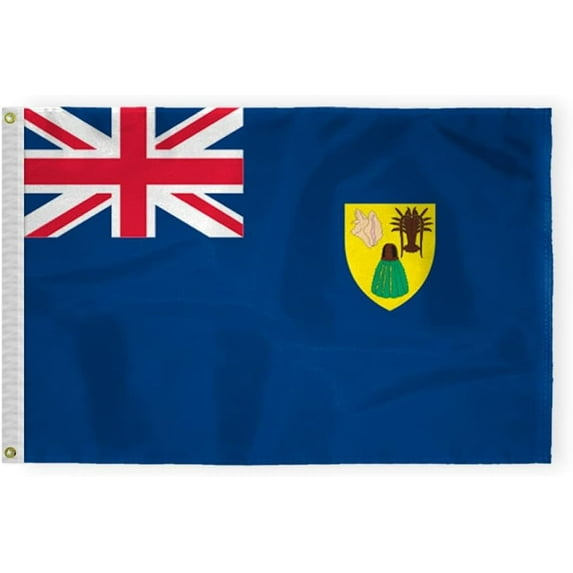 AGAS Turks and Caicos Islands Flag 2x3 ft Outdoor 200D Nylon Double Stitched Hem Never Rust Brass Grommets Canvas Header Caicos Islands Flag