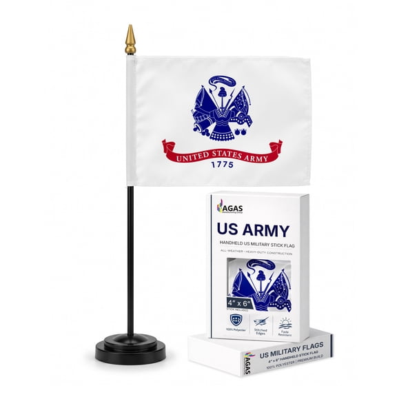 AGAS U.S. Army 4x6 inch Polyester Stick Flag