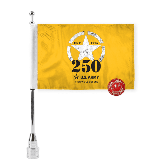 AGAS US Army 250 Anniversary Motorcycle Flag 6 x 9 inch Printed Double Sided Bike Flag (No Pole)