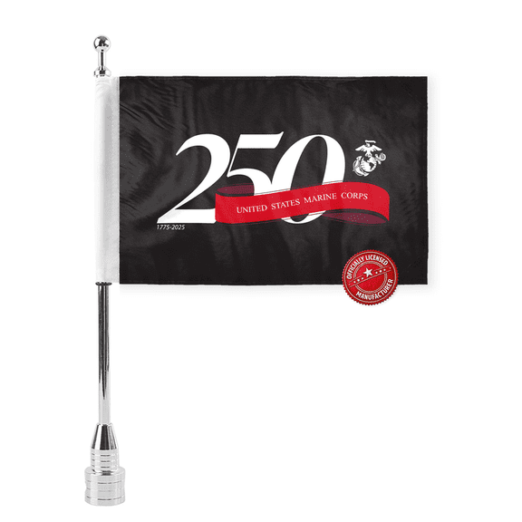 AGAS US Marine Corps 250 Anniversary Motorcycle Flag 6 x 9 inch Double Sided Bike Flag (No Pole)