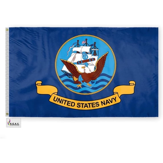 AGAS 3x5 Polyester US Navy Printed Durable Outdoor Flag