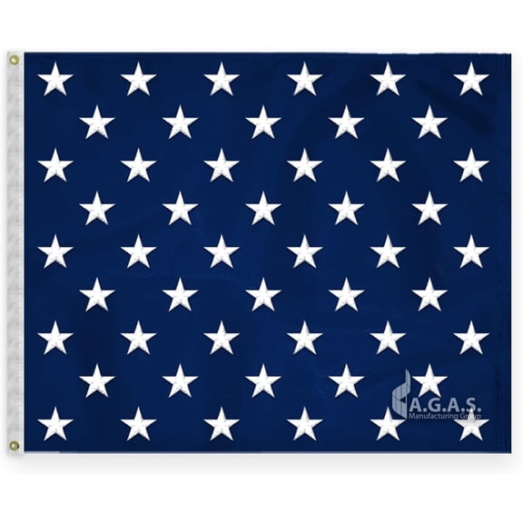 AGAS US Navy Union Jack Flag 38 x 46 Inch - Printed 200D Nylon - Stitched Edges - Brass Grommets Canvas Heading - US Navy Jack Flag.