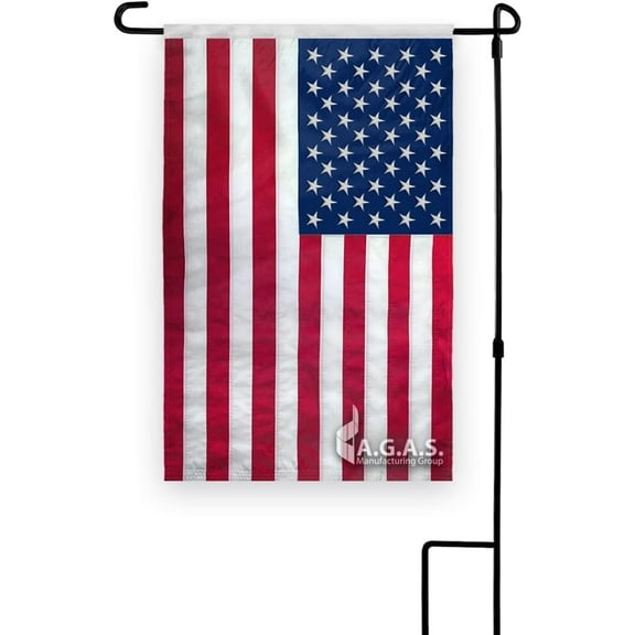 AGAS USA American Garden Flag 12" x18" Star Field Sewn Stripes Double Stitched - 200D Nylon - Ultimate Patriotic Garden Flag for Memorial Day Independence Day decoration - Without Pole