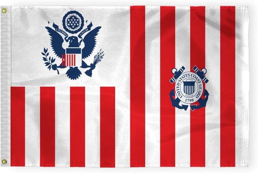 United States Coast Guard フォトフレーム 4x6インチ AGAS-USA-Coast-Guard-Ensigns-