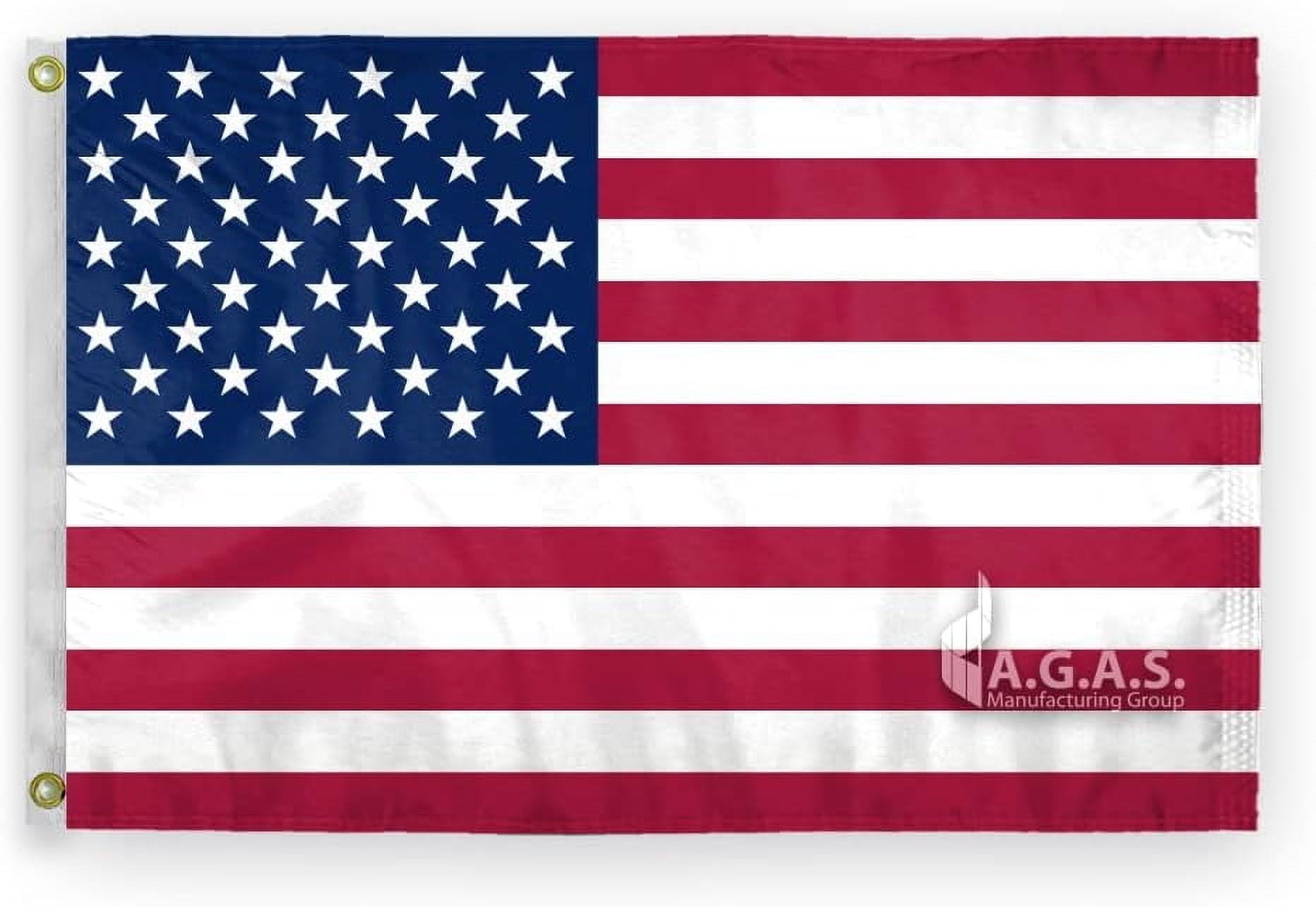 AGAS USA Printed Flag - 3x5 Ft - Printed 200D Nylon - Solid Brass Grommets Canvas Header - Double Stitched Edges - Vivid Colors Fade Proof - Indoor Outdoor Flag.