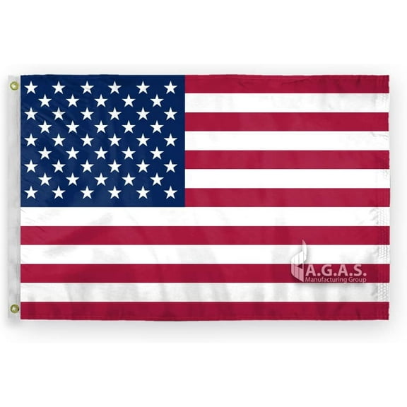 AGAS USA Printed Flag - 4x6 Ft - Printed 200D Nylon - Solid Brass Grommets Canvas Header - Double Stitched Edges - Vivid Colors Fade Proof - Indoor Outdoor Flag.