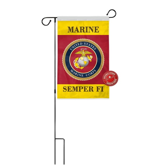 AGAS USMC Semper Fi Garden Flag 12 x 18 inch Printed Double Sided 200D Nylon Flag Without Pole