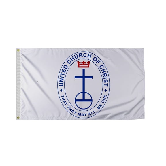 AGAS United Church of Christ Boat Flag 12x18 inch - Single Sided, 200D Nylon, Header and Grommets