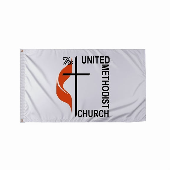 AGAS United Methodist Church Boat Flag 12x18 inch - Single Sided, 200D Nylon, Header and Grommets