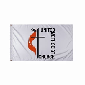 AGAS United Methodist Church Flag 3x5 ft -Single Sided, Polyester with Header and Plated Grommets