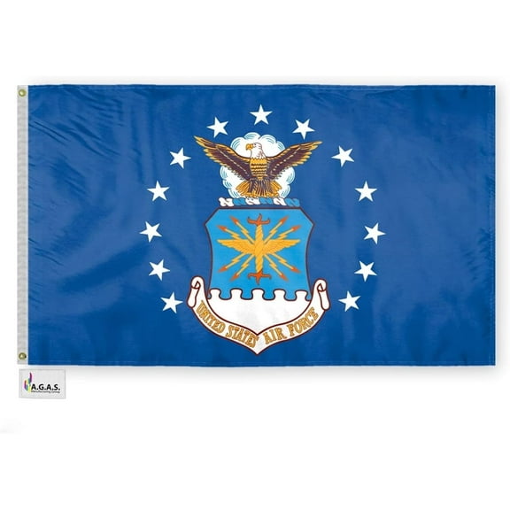 AGAS United States Air Force Flag 3x5 Ft - Printed Durable Polyester US Air Force Flag