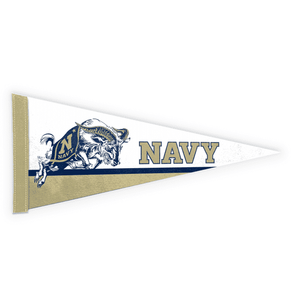 AGAS Bill the Goat Naval Academy Mascot Mini Pennant Flag Banner, 12X30 inch, Rigid Felt - For Dorm, Game Room, Man Cave, Bed Room