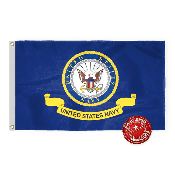 AGAS United States Navy Flag 3 x 5 ft Double Sided 200D Nylon with Grommets