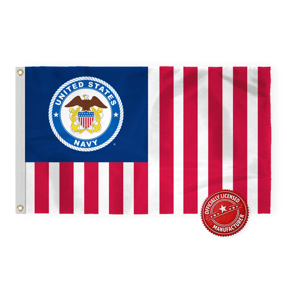AGAS United States Navy Patriotic Flag 3 x 5 ft 200D Nylon with Grommets