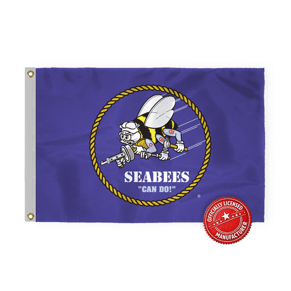 AGAS United States Navy Seabees Outdoor Flag 12 x 18 inch 200D Nylon with Grommets
