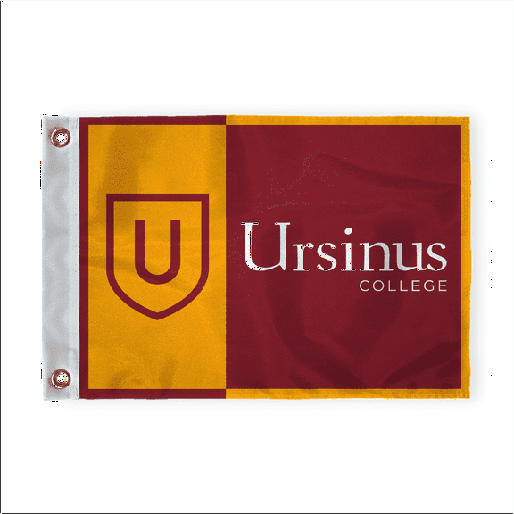 AGAS Ursinus College Golf Flags with Brass Grommets 6x8 inches, Waterproof Heavy-Duty 200D Nylon, Stitched Fly End, Ideal for Backyard Practice Mini Putting Green, Golf Courses, Country Club