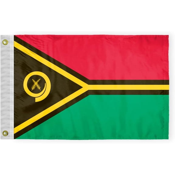 AGAS Vanuatu Nautical Flag 12x18 inch Mini Republic of Vanuatu Flag Outdoor 200D Nylon Double Stitched Hem Never Rust Brass Grommets Canvas Header Republic of Vanuatu Boat Flag