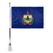AGAS Vermont State Motorcycle Flag 6x9 inch - Double-Layered Printed 3-Ply Durable Knitted Polyester - 0.75 inch Sleeve - Fits on 3/8" Mount Pole (Not Included)