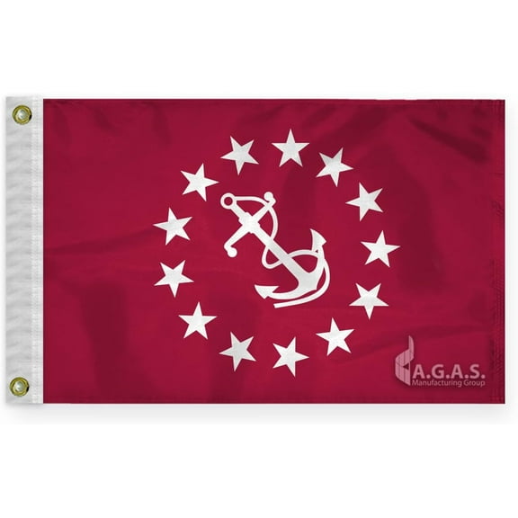 AGAS Vice Commodore Officers Flag - 12 x 18 Inch - Printed 200D Nylon - Double Stitched Edges - Brass Grommets Canvas Heading - Vice Commodore Yacht Club Officers Flag.