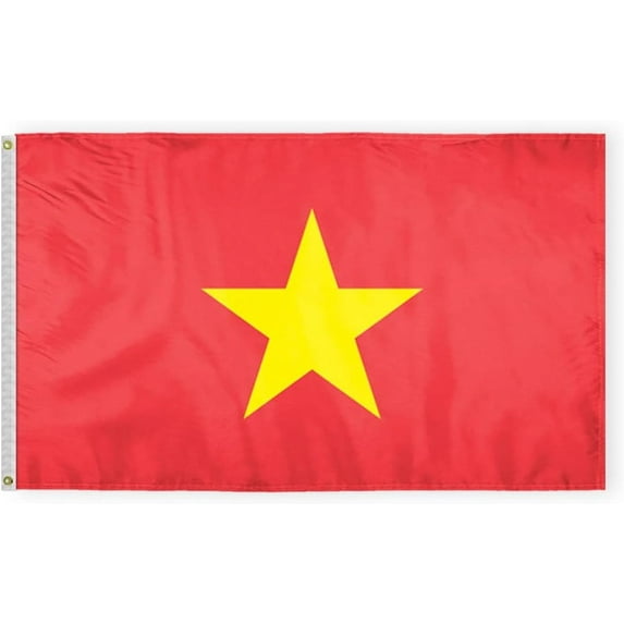 AGAS Vietnam Flag 3x5 ft Double Stitched Hem 100% Polyester Metal Grommets Indoor Vietnamese Flag